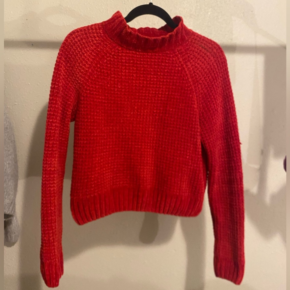 Red knit sweater
